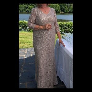 Marina sequined formal dress taupe